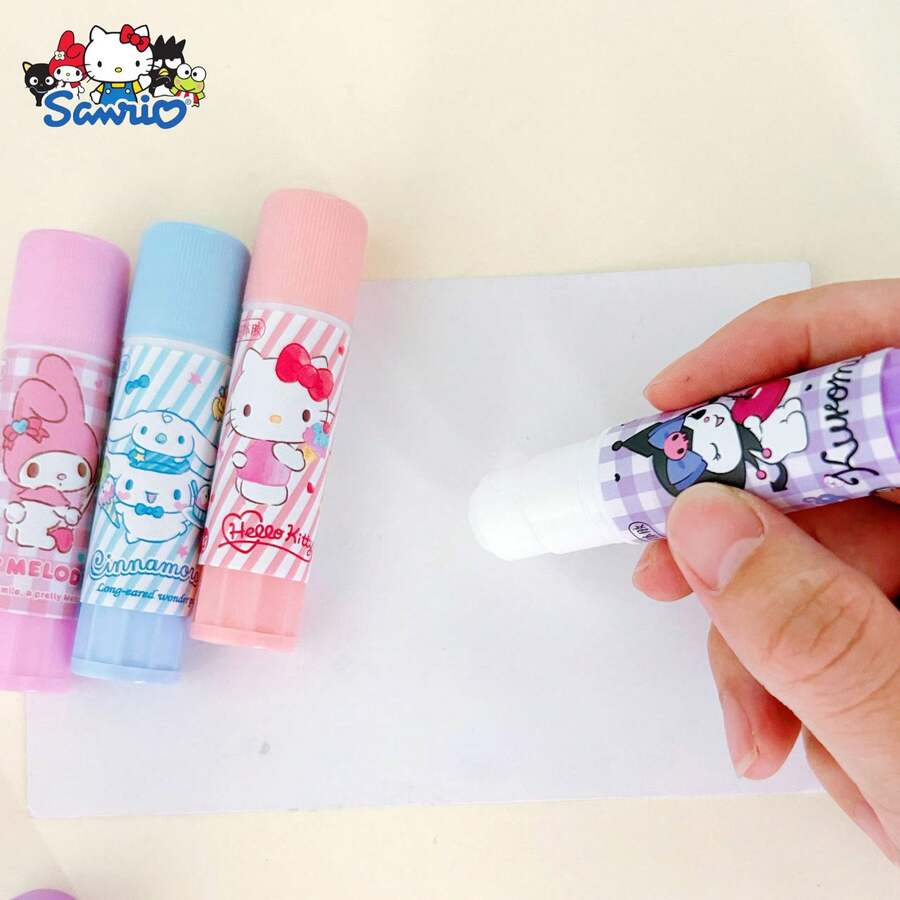 1/2/3/4 支装 官方三丽鸥 Melody、Kuromi、Cinnamoroll、Hello Kitty 强力胶棒，可爱 DIY 手工艺品，适用于日记本、办公用品、万圣节、圣诞节礼物、返校用品（部分款式随机发货）