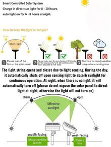 1 Stück Outdoor Solar betriebene Stern & Mond Lichterkette - 5m/7m/17m, 8 Beleuchtungsmodi, 20/50/100 LED Perlen, IP65 wasserdicht, Outdoor Feiertags Dekorative Beleuchtung, Mubarak Fairy Lights, geeignet für Garten, Hof, Pavillon, Terrasse, Veranda, Camping, Hochzeit, Party, Geburtstag, Eid Dekoration (Warmweiß/Weiß/Farbig) - Taubenblau - Übersicht 10