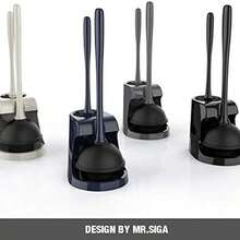 MR.SIGA Combo de mbolo de Inodoro y Cepillo para Polvo para Limpieza de bao, Negro, 1 Juego - negro1 - Ver 4