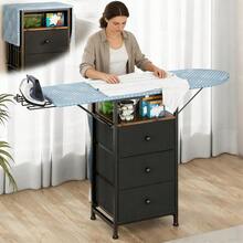 CYPNWisdom Star Burro de Planchar Plegable con Soporte para Plancha Tabla de Planchar Plegable 106 x 30 cm Mueble para Planchar con Estante y 3 Cajones Ahorra Espacio Estructura Estable y Sin TembloreFashion - 221167957 - Ver 2