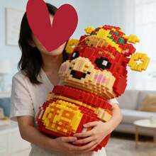 3500PCS Lucky Year Of Horse Building Blocks Toy DIY Decoration, Home Decor, Holiday Gift For Ages 14+, ABS Material, Ideal Holiday Present For Christmas And Halloween, Holiday Decoration, Christmas Decorations, Festive Atmosphere, Decorative Display, Creative Design, Construction, Large Structure, Assembly Kit, Collectible Display, Gamers - Multicolor - View 5