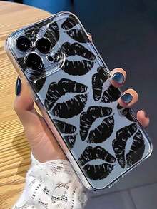 1pc Unique Astronaut & Red Lip Pattern Full Coverage TPU Shockproof Phone Case, Compatible With Apple 16, 15, 14, 13, 12, 11 Pro Max, Series - 款式6(1pc) - 查看 7