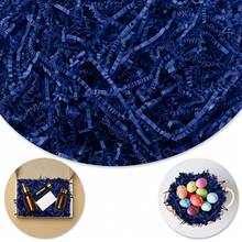 Shredded Paper For Gift Baskets, Crinkle Paper 1/2LB (8 Oz), Dark Blue Crinkle Paper Filler, Crinkle Cut Paper Shred For Birthdays, Weddings, Boxes Bags, Basket Filler, Anniverss, Gift Wrapping,DarkBlue - 深藍色 - 查看 1