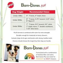 Bam-Bones Plus Branch -Bamboo Fiber And Nylon Durable Long Lasting Dog Chew For Aggressive Chewers Great Toy For Adult Dogs And Teething Puppies Under 60lbs Non-Splintering 5.75in Beef Flavor - 575英寸,1個裝 - 查看 2