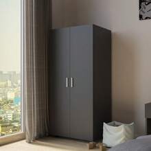 Kids 2-Door Wardrobe - Grey - View 10