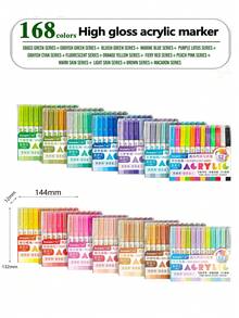 GuangNa 12/36/60/96/168/288 Colors High Gloss Acrylic Paint Marker Set, Student Art Professional Painting Pens, 36 Colors Skin Tone Set 1.0mm Gel Pens, Stackable Colors, Vibrant Fluorescent Ink, Waterproof, Light-Resistant, Strong Coverage, Large Ink Capacity, Suitable For Glass, Rock, DIY Coloring Books, Back To School Gift Set For Boys/Girls - Multicolor - View 2