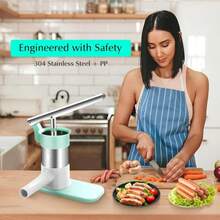 SOPHREPT Personal Use Manual Sausage Stuffer For Kitchen, Stainless Steel Sausage Maker Machine, Tubes Of 4 Size, Easy To Clean, Essential Kitchen Tools - 白色 - 查看 7