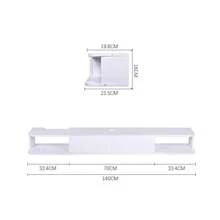 Floating TV Unit, Wall Mounted TV Cabinet, Floating Shelves With Door, Modern Entertainment Media Console Center Large Storage TV Bench For Living Room & Office 140X21.5X16cm - 白色 - 查看 10