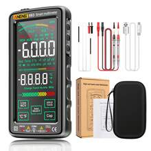 Multímetro Digital Aneng 683 Intelligen Voltimetro Táctil Recargable Medidor De Voltaje Voltímetro Amperimétrica Temperatura Capacitancia Resistencia Diodo Identificación De Cables Vivos Y Neutros Detección De Continuidad - Negro - Ver 1