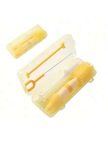 6pcs/Pack Portable Silicone Bottle Brush Set With Travel Case, Including Bottle Brush, Nipple Brush, Straw Brush,Spray Bottle,Bottle Rack, Milk Bottle Cleaning Set Perfect For Outdoor Travel - Multicolor - View 15