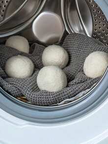 6/1pc Extra Large Wool Dryer Balls, Natural Fabric Softener, Reusable, Reduces Wrinkles, Saves Drying Time. Extra Large Dryer Balls Are A More Choice Than Plastic Dryer Balls. - Multicolor - View 1