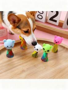 2/10pcs Small Bouncing Toy, Pet Toy, Small Cat And Dog Bouncing Toy, Pet Puzzle Bouncing Toy, Suitable For Domestic Small Pets To Play With. - Color Mixing - View 5