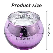 12PCS Glass Mercury Candlestick, Round 5x5cm, Modern Tea Cup, Modern Wedding Centerpiece, Party Home Dining Table Decoration - Purule - View 2