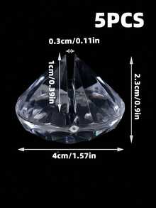 1pc/5pcs/10pcs Transparent Acrylic Name Card Slot Base Holder, Suitable For Card Slot Base, Postcard, Wedding Table Number Card, Display Stand - Clear - View 3