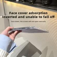 适用于 iPad Air 11 平板电脑的保护壳,iPad 保护壳,Y 型折叠平板电脑保护壳,芋紫色多折叠多角度支架,内置笔槽,高透明亚克力背壳,防刮耐磨,磁吸式设计,自动休眠/唤醒/智能功能,简约/休闲/经典风格,适用于 iPad A16,兼容 iPad 第 11 代平板电脑保护壳,兼容 iPad 10 保护壳 - 蒟蒻紫 - 查看 5