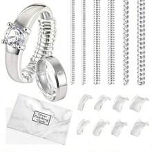 KLONKEE 14 piezas Ajustador de anillo de silicona invisible, almohadillas de protección de anillo para ajustar y evitar daños en el anillo para mujeres y hombres - transparente - Ver 12