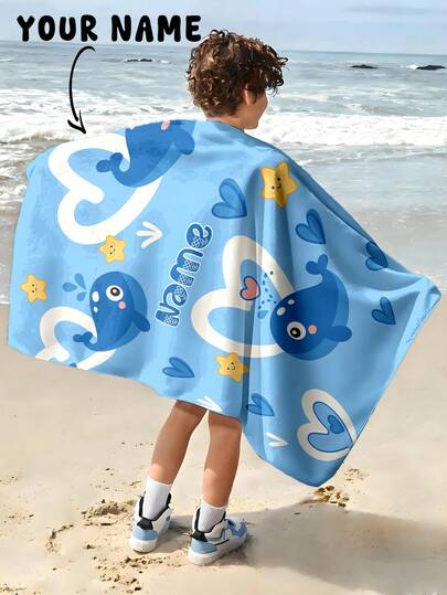 1pc Personalized Custom Beach Towel, Vacation Gift, Outdoor Travel Beach Essential, Suitable For Beach, Pool, Bathroom, Swimming Hall, Carry-On