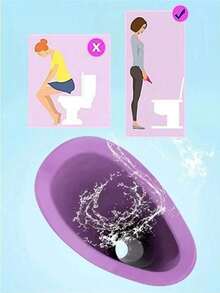 Portable Silicone Urinal, Compact Foldable Design, Reusable, Female Standing Urinal, Suitable For Travel, Camping, Hiking, Summer Cooling, Beach, Travel And Other Occasions Hygiene Products. - Multicolor - View 2