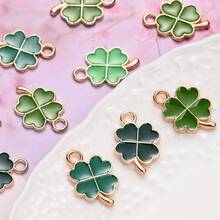 20pcs/Set Cute Green Four Leaf Clover Charms For DIY Bracelet Earrings Making Lucky Clovers Pendant Ornaments For St. Patrick's Day DIY Jewelry Making - Four-leaf Clover - View 6