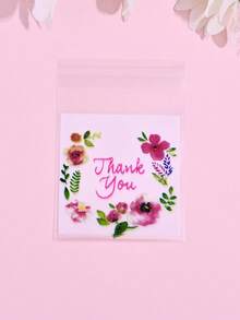 100pcs Minimalist "Thank You" Letter Print Drawstring Pouches, 7*10cm Jewelry Earrings Storage Bag For Parties And Home Use - Multicolor - View 6