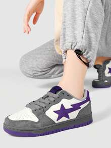 A BATHING APE 真皮经典舒适低帮时尚运动鞋，男女通用 - 紫色 - 查看 4