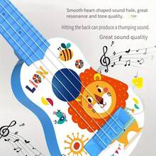 Cartoon Ukulele Toy Musical Instrument,Red/Blue Plastic Playable Music Toy - Multicolor - View 11
