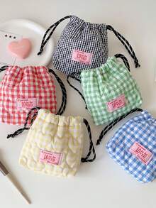 1 Bolsa para Câmera Acolchoada Xadrez Fofa, Estojo para Câmera CCD, Material Macio, Anti-queda e à Prova de Poeira, Bolsa Pequena para Câmera, Adequada para Armazenamento de Câmeras com Cartão Preto, Simples e Portátil, Anti-queda, Anti-arranhões, Uso Externo Multiuso, Acessório para Câmera, Essencial para Viagem, Essencial para Cruzeiro, Essencial para Dormitório, Presentes de Aniversário, Presentes para Madrinhas, Presentes para Mães, Presentes para Professores, Presentes de Dia dos Namorados, Estojo para Carregador, Organizadores de Bagagem para Mulheres e Homens - Multicolorido - Ver 3