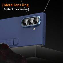 1pc Hadaasi Multi-Color Skin-Feel Foldable Stand Matte Metal Lens Film Horizontal/Vertical Adjustable Letter Stand Full Coverage Shockproof Phone Case Compatible With Samsung Galaxy Z Fold 8/Z Fold 7/Z Fold 6/Z Fold 5/Z Fold 4/Z Fold 3 - Multicolor - View 8