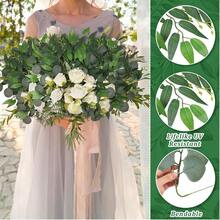 4/16/32 支意大利鲁斯卡斯绿枝，人造丝绿叶花环藤蔓，适用于悬挂装饰，适合 DIY 婚礼拱门花艺填充、桌面摆件、家居室内装饰 - 綠色 - 查看 10