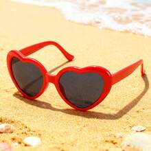 Heart-Shaped  For Women And Men, Oversized Fashionable Heart-Shaped , Vintage Cute Fashionable ,  Without Prescription - 橘色 - 查看 5