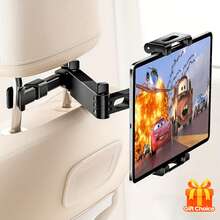 [Tablet Car Headrest] 3-In-1 Tablet Stand Car Headrest 360°Rotation Adjustable 4.-11 Inch Phones Pro///Galax/Equipped With 3.5 Display & Clip Holder, Foldable Design, Holiday Road Trips & Outdoor Activities, Tablet Holder Car, Travel Accessory, Compact Design, Sturdy Construction - Black - View 1