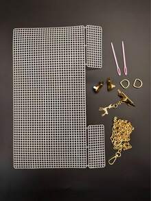 6pcs Plastic Net Accessory Set, DIY Weaving Materials & Tools, Bag Making Accessories, Handbag Net Cover, Handmade Bag Crafting Supplies, Best Holiday Gift, Handicraft - White - View 5