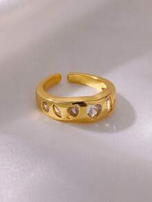 1枚星月戒指，男女通用，镀金粗链不锈钢戒指，星空主题饰品，适合婚礼情侣、闺蜜、妈妈等场合佩戴。 - 1 - 查看 5