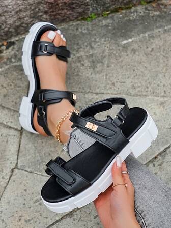Latest Fashion Solid Color Cute Sandals For Outdoor, Dating, Party, Office, Beach, Wedding, Suitable For Spring/Summer