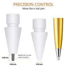 10支金属笔尖替换装，兼容Apple Pencil第一代和第二代、iPad Pro，耐磨 - 白色 - 查看 3