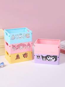 1pc Cartoon Willow Foldable Stationery Storage Box, Desktop Organizer,Pencil Case,Bag - one-size - View 7