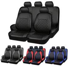 9pcs/4pcs Universal Diamond Patterned Leather Car Seat Covers - Shiny Design, Compatible With Airbags, Suitable For SUVs, Sedans, And Including Front Seat Covers, Backrest Covers, Rear Seat Covers, And Pillowcases; Car Seat Covers