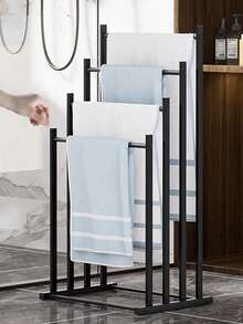 1个浴缸毛巾架，4层毛巾收纳架，节省空间的浴室整理架，便携式户外泳池毛巾架，休闲风格，无需电源，落地式，适用于健身房、浴缸收纳、毯子架 - 彩色 - 查看 2