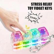 Decompression Toys Keyboard Clicker, Keyboard Cube Toy Mechanical Key Toy, Button Stress Relief For Adult Gifts To Relief Pass Time, Keyboard Fidget Toys For Adults Keyboard Clicker - 清澈+粉紅色(柔和的聲音) - 查看 5