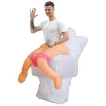 1pc Inflatable Toilet Costume, Makeup Costume, Christmas Costume, Adult Costume For Festival Events, Party, Street Performance, Includes Fan, Batteries Not Included - Toilet Inflation Suit - View 2