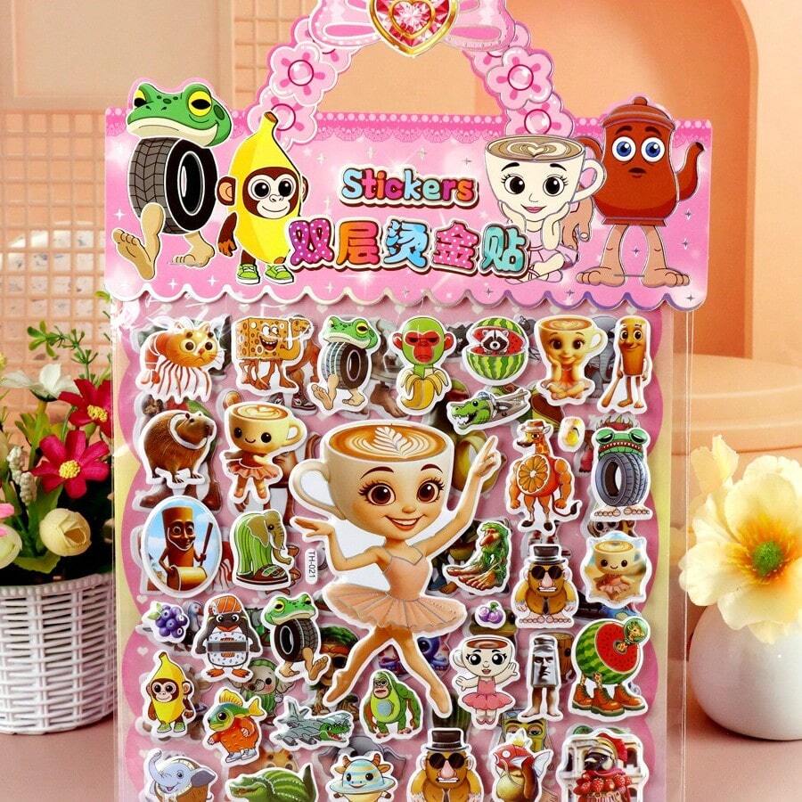 山海经典贴纸套装，双层贴纸，手工贴纸，笔记本贴纸，手机贴纸，适合与朋友和同学分享 - 彩色 - 查看 1
