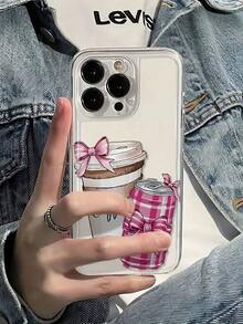 Bow-Knot1pc Wine Red Elegant Pull Tab Bow Phone Case Compatible With Apple  16, 15, 14, 13, 12, 11 Pro Max And Series - 款式7(1pc) - 查看 3