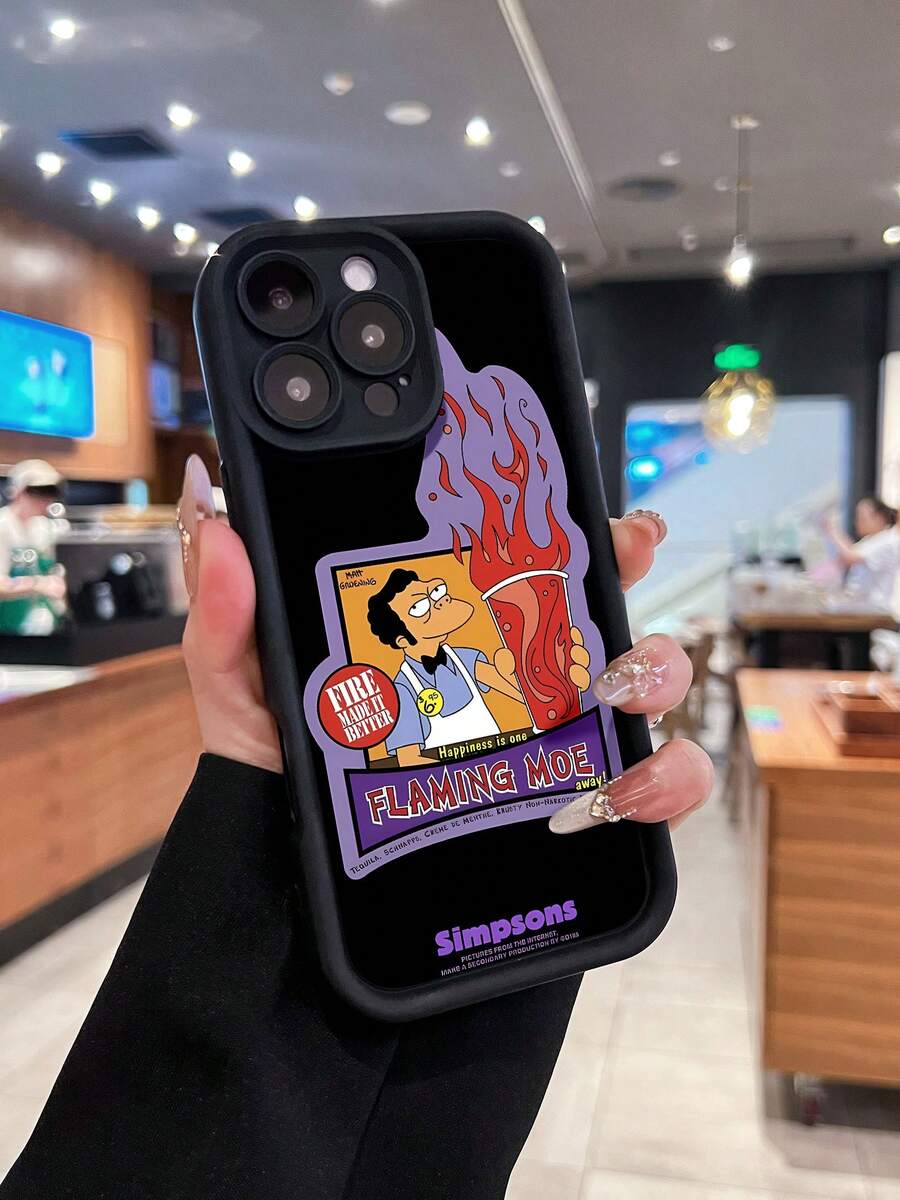 Estuche para teléfono con diseño de bebida Flaming Moe Compatible con fundas para teléfonos , 17, 16 Pro Max, 15 Pro Max, 13 y 12 Material de TPU de cobertura total a prueba de golpes Impermeable, a prueba de caídas y resistente a rayones Un regalo perfecto para familiares, amigos, seres queridos, novios/novias y para ocasiones especiales. - Negro - Ver 1