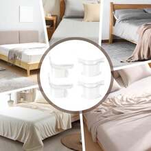 CYPNSoporte de Correas para Sábanas 4 Piezas Sujetador de Sábanas de Cama Bed Sheet Clips Porta Sábanas con Tiras de Bloqueo Mantiene Las Sábanas en su Lugar Extraíbles BlancoFashion - como en la foto - Ver 8