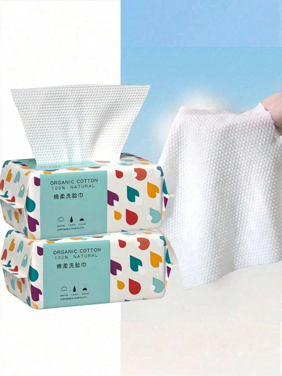 Thickened Disposable Makeup Remover Wipes, Soft Cleansing Towelettes, Dry Cleaning Wipes, Suitable For Skincare, Travel Essential, Back To School Necessity - Multicolor - View 1