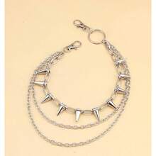 Pants Chain Men Pocket Chain Pants Jean Chains Men Jean Chains Chains Jeans Biker Chain Hip Chain Jean Chains Women Pants Chain Women Hip Jewelry Women Punk Chain - A1-Sharp 銀色鉚釘 - 查看 10