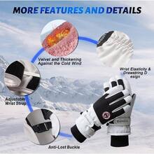 Guantes de esqu para Mujer, Guantes de Nieve Impermeables con visualizacin tctil, Guantes de Snowboard para Hombre y Mujer, Guantes de Nieve clidos para Clima fro - Rosa - Ver 5