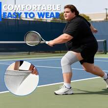 1 双 - 特大号高弹针织压缩护膝，透气舒适，加大码护膝套，男女通用，灰色/黑色/黄色，适合体重不超过 310 磅/140 公斤