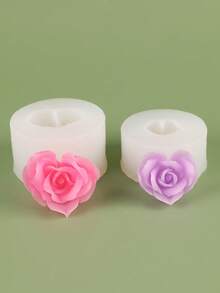 1 khuôn silicon hình hoa hồng trái tim - Trắng - Xem 5