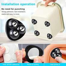 6/12pcs Self-Adhesive Furniture Casters With Steel Balls, Durable, Suitable For Small Furniture - Black - View 9